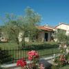 Casa con giardino verde e rose in fiore, recintato con una siepe di piante.