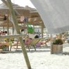 Persone rilassate sotto ombrelloni sulla spiaggia.
