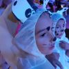 Bambini in costume da dalmata con orecchie maculate.